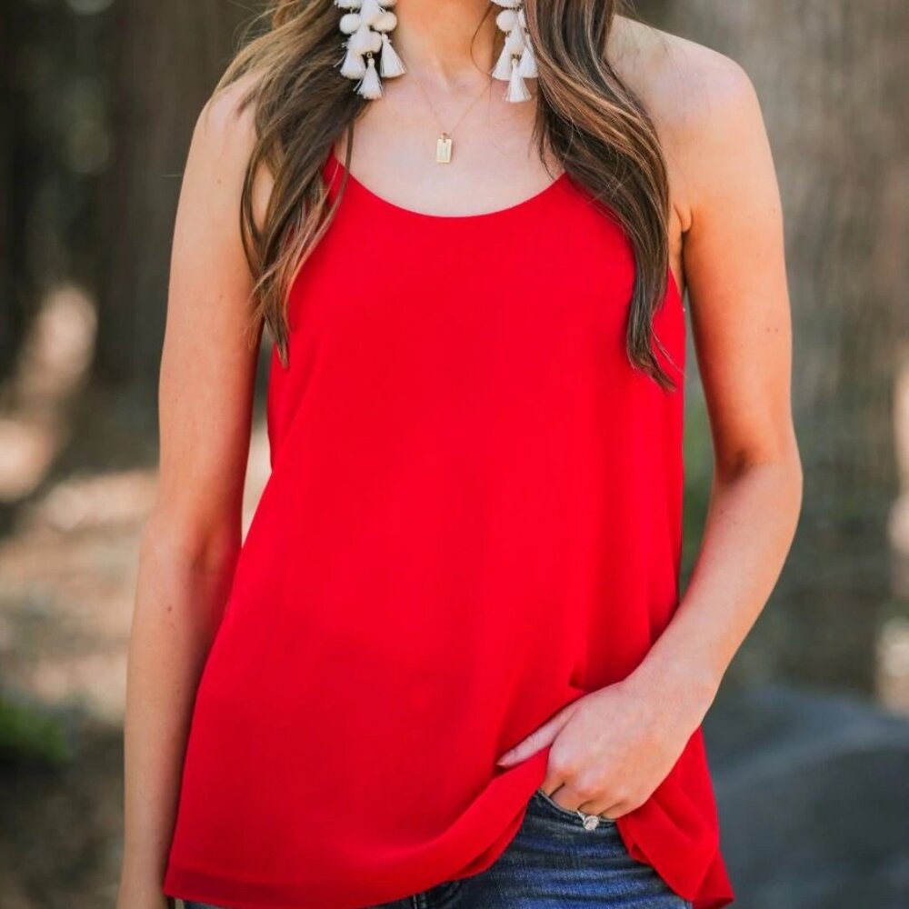 Leah Woven Cami Red - NEW WITH TAGS